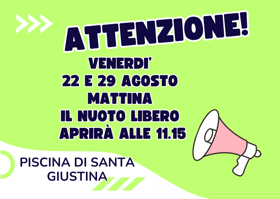 Avviso nuoto libero agosto